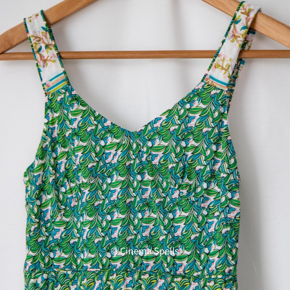 Early 2000s As Seen On Marissa Cooper On The OC DVF Green Spring Dress Size US 2 - Picture 5 of 10